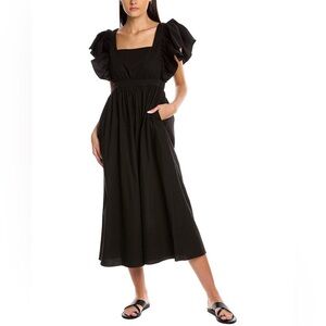 Garrie B Women's Black Ruffle Maxi Dress Size M NWT